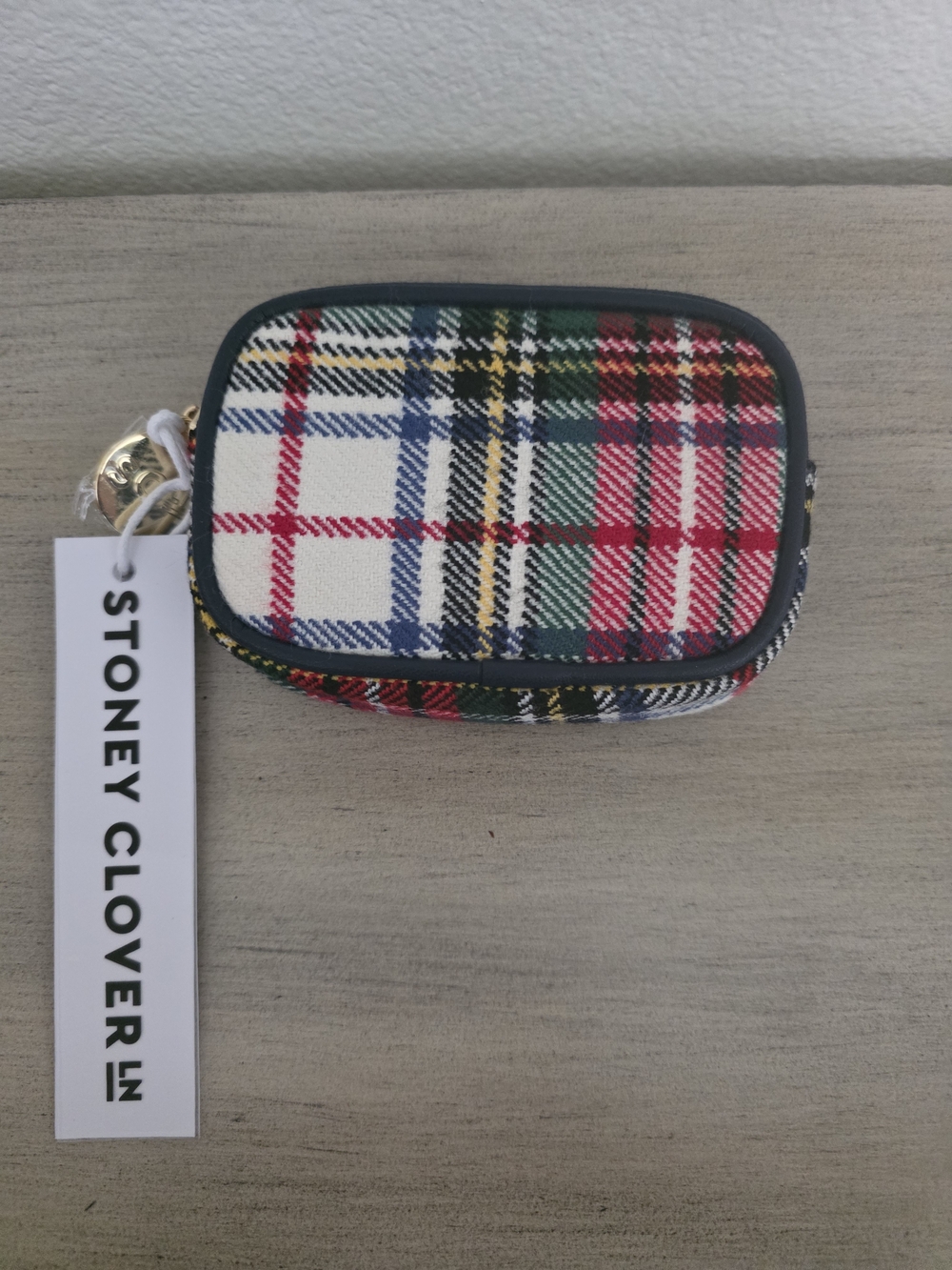 Stoney Clover Lane Plaid Mini Pouch - Red, Green, Blue, Yellow, Black